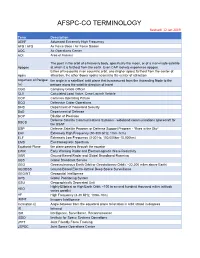 AFSPC-CO TERMINOLOGY Revised: 12 Jan 2019