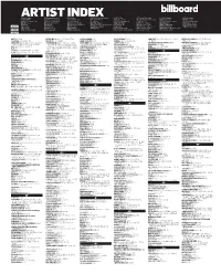 ARTIST INDEX(Continued)