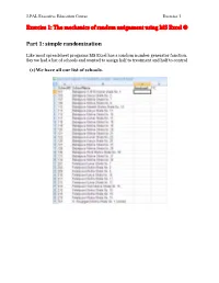 Exercise 1: the Mechanics of Random Assignment Using MS Excel ®