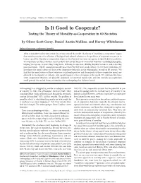 Is It Good to Cooperate? Testing the Theory of Morality-As-Cooperation in 60 Societies