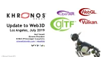KHRONOS GROUP Update to Web3d