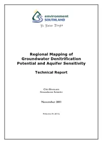 Regional Mapping of Groundwater Denitrification Potential and Aquifer Sensitivity