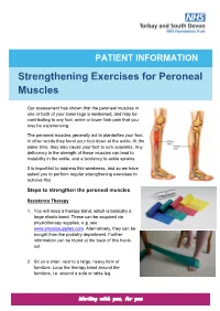 Strengthening Exercises for Peroneal Muscles