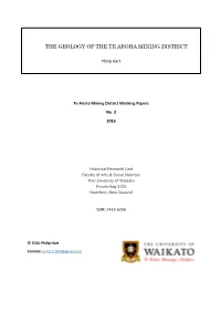 The Geology of the Te Aroha Mining District
