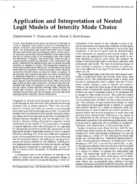 Application and Interpretation of Nested Logit Models of Intercity Mode Choice