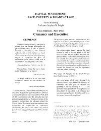 Clemency and Execution