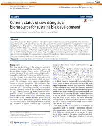 Cow Dung As a Bioresource for Sustainable Development Kartikey Kumar Gupta1*, Kamal Rai Aneja2 and Deepanshu Rana1