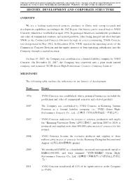 History, Development and Corporate Structure