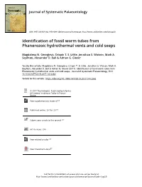 Identification of Fossil Worm Tubes from Phanerozoic Hydrothermal Vents and Cold Seeps
