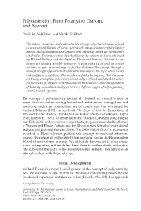 Polycentricity: from Polanyi to Ostrom, and Beyondgove 1550 237..262