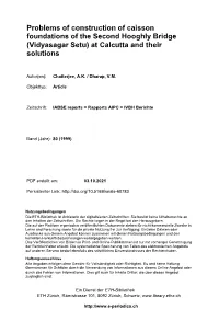 Problems of Construction of Caisson Foundations of the Second Hooghly Bridge (Vidyasagar Setu) at Calcutta and Their Solutions