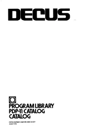 PROGRAM LIBRARY PDP-Ll CATALOG CATALOG