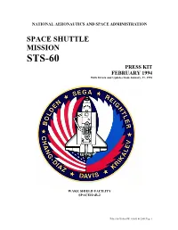 STS-60 PRESS KIT FEBRUARY 1994 with Errata and Updates from January, 27, 1994