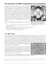 The Structure of DNA: Cooperation and Competition