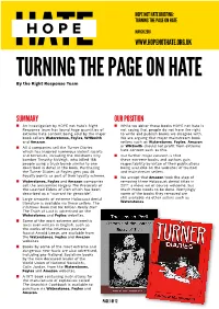 TURNING the PAGE on HATE Huge Quantities Of