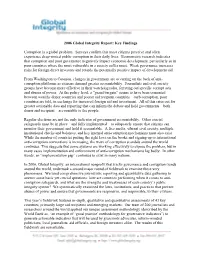 2006 Global Integrity Report: Key Findings Corruption Is a Global