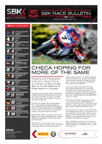 CHECA Hoping for More of the Same