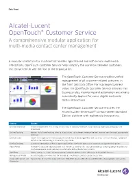 Opentouch Customer Service a Comprehensive Modular Application