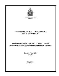 A Contribution to the Foreign Policy Dialogue Report Of