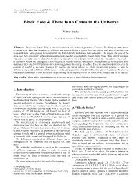 Black Holes, Chaos in Universe, Processes in Space, Stars, Galaxies, Ordered Universe