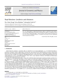 Hopf Fibration: Geodesics and Distances