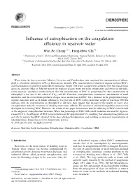 Influence of Eutrophication on the Coagulation Efficiency in Reservoir