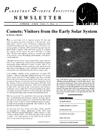 NEWSLETTER Comets: Visitors from The