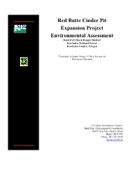 Red Butte Cinder Pit Expansion Project Environmental Assessment