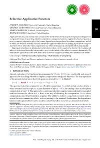 Selective Applicative Functors