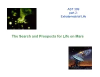 The Search and Prospects for Life on Mars Overview