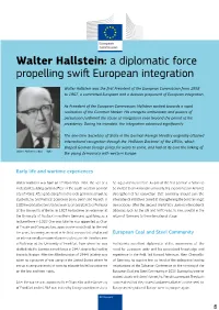 Walter Hallstein: a Diplomatic Force Propelling Swift European Integration