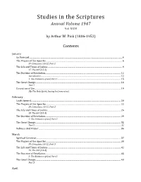 Studies in the Scriptures Annual Vol., 1947