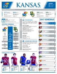 2017 SCHEDULE Fox Sports Net 9 Lawrence, Kan