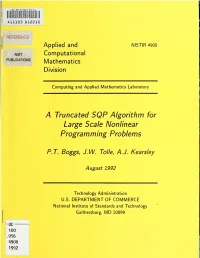 A Truncated SQP Algorithm for Large Scale Nonlinear Programming Problems