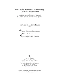 Arkansas Term Limits Draft