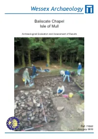 Baliscate, Isle of Mull Archaeological Evaluation and Assessment of Results