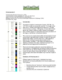 Chromosome 2 Introduction the Genetic Length of Chromosome 2