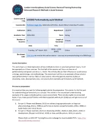 LISS340 Performativity As/Of Method