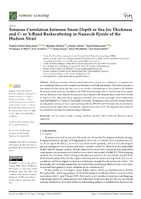 Tenuous Correlation Between Snow Depth Or Sea Ice Thickness and C- Or X-Band Backscattering in Nunavik Fjords of the Hudson Strait