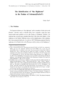 The Identification of “The Righteous” in the Psalms of Solomon(Psssol1))