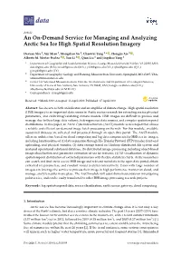 An On-Demand Service for Managing and Analyzing Arctic Sea Ice High Spatial Resolution Imagery