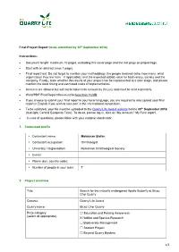 Final Project Report (To Be Submitted by 30Th September 2016)