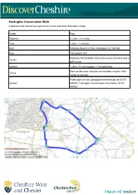 Haslington Conservation Walk a Pleasant and Interesting Waymarked Circular Walk from Haslington Village