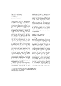 Homosexuality' and Social Theory