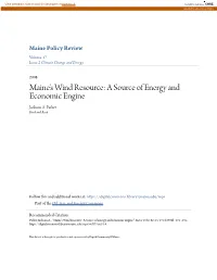 Maine's Wind Resource