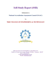 Self-Study Report (SSR)
