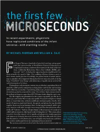 The First Few Microseconds