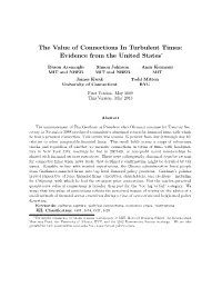 The Value of Connections in Turbulent Times: Evidence from the United States