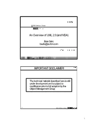 An Overview of UML 2.0 (And MDA)