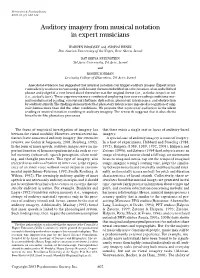 Auditory Imagery from Musical Notation in Expert Musicians